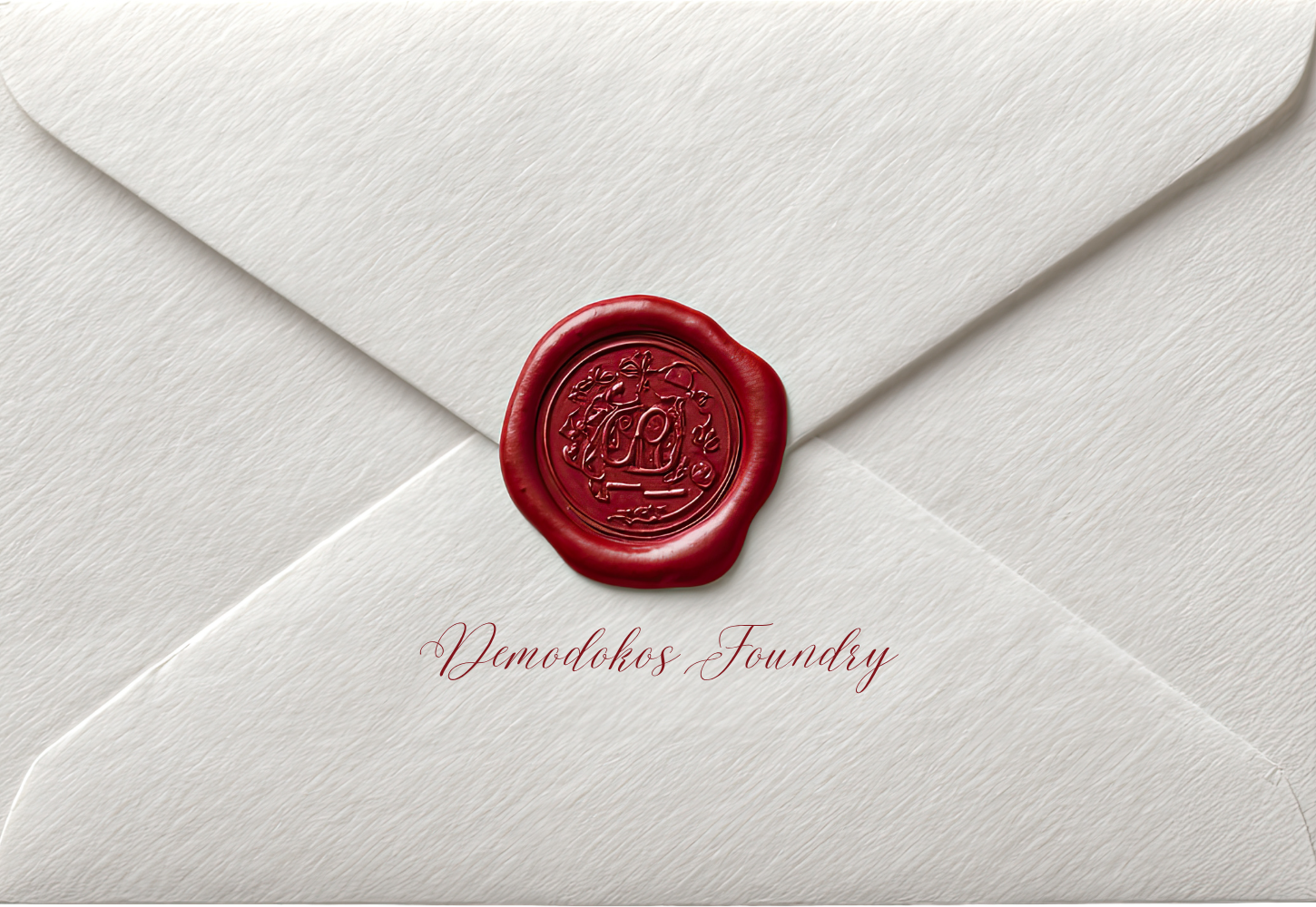 Demodokos Foundry wax seal - representing digital signature authenticity